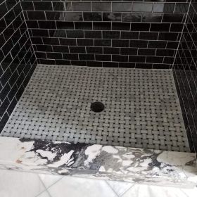 black shower marble curb USE